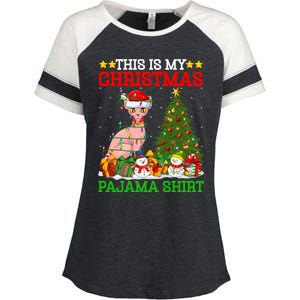 This Is My Christmas Tree Pajamas Sphynx Cat Christmas Great Gift Enza Ladies Jersey Colorblock Tee