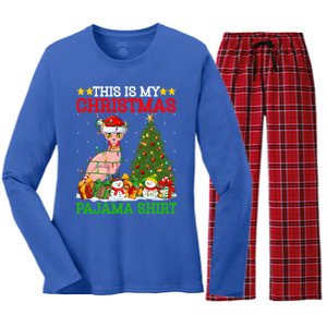 This Is My Christmas Tree Pajamas Sphynx Cat Christmas Great Gift Women's Long Sleeve Flannel Pajama Set 