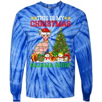 This Is My Christmas Tree Pajamas Sphynx Cat Christmas Great Gift Tie-Dye Long Sleeve Shirt