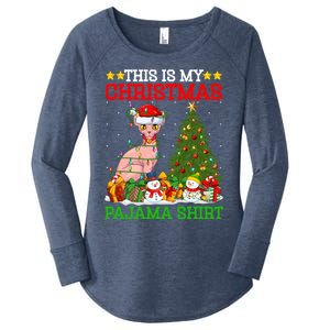 This Is My Christmas Tree Pajamas Sphynx Cat Christmas Great Gift Women's Perfect Tri Tunic Long Sleeve Shirt