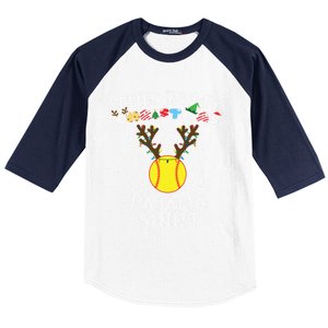 This Is My Christmas Pajama Softball Reindeer Funny Gift Baseball Sleeve Shirt