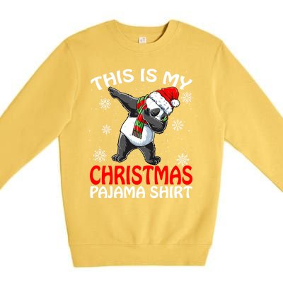 This Is My Christmas Pajama Meaningful Gift Panda Santa Gift Premium Crewneck Sweatshirt