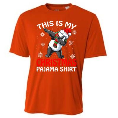 This Is My Christmas Pajama Meaningful Gift Panda Santa Gift Cooling Performance Crew T-Shirt