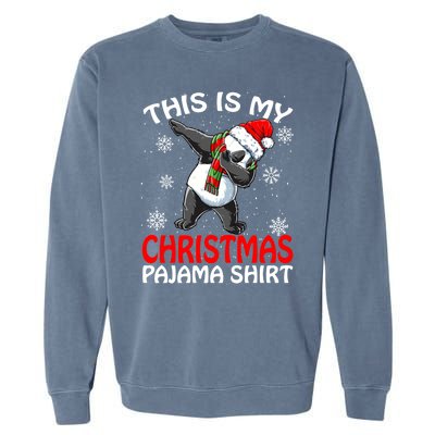 This Is My Christmas Pajama Meaningful Gift Panda Santa Gift Garment-Dyed Sweatshirt