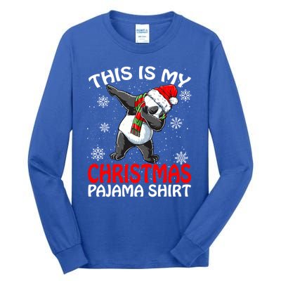 This Is My Christmas Pajama Meaningful Gift Panda Santa Gift Tall Long Sleeve T-Shirt