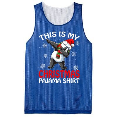 This Is My Christmas Pajama Meaningful Gift Panda Santa Gift Mesh Reversible Basketball Jersey Tank