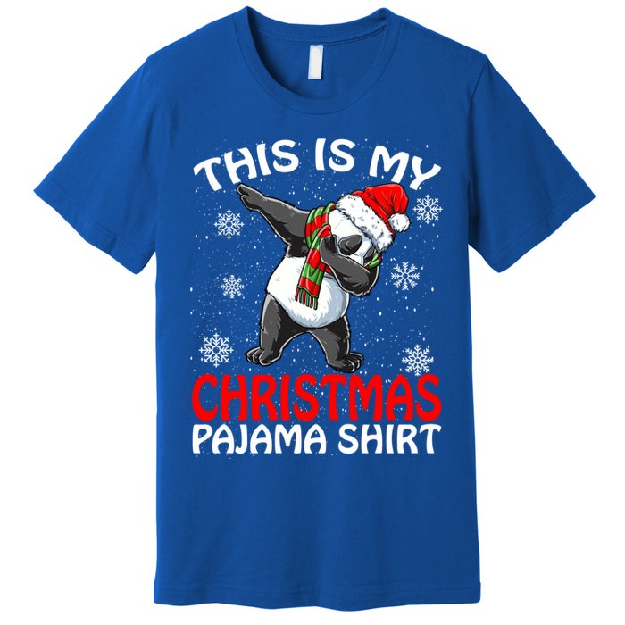 This Is My Christmas Pajama Meaningful Gift Panda Santa Gift Premium T-Shirt