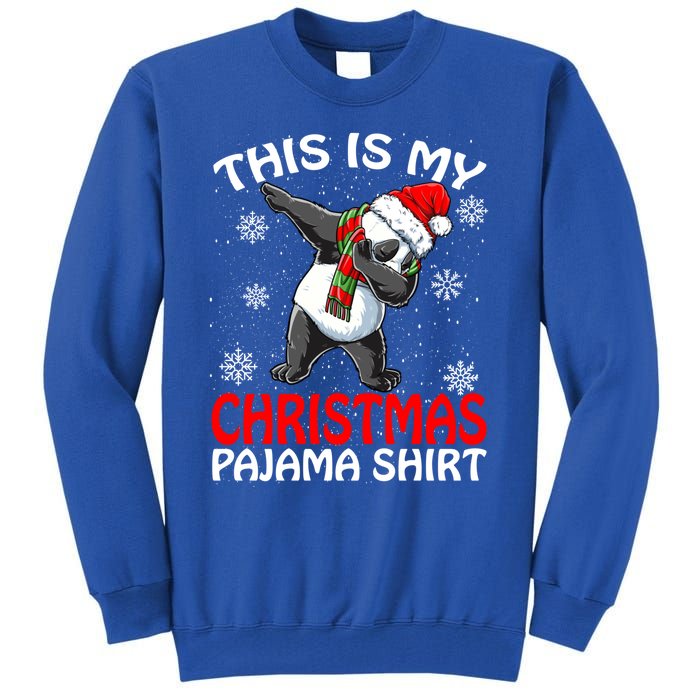 This Is My Christmas Pajama Meaningful Gift Panda Santa Gift Tall Sweatshirt