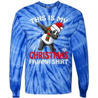 This Is My Christmas Pajama Meaningful Gift Panda Santa Gift Tie-Dye Long Sleeve Shirt