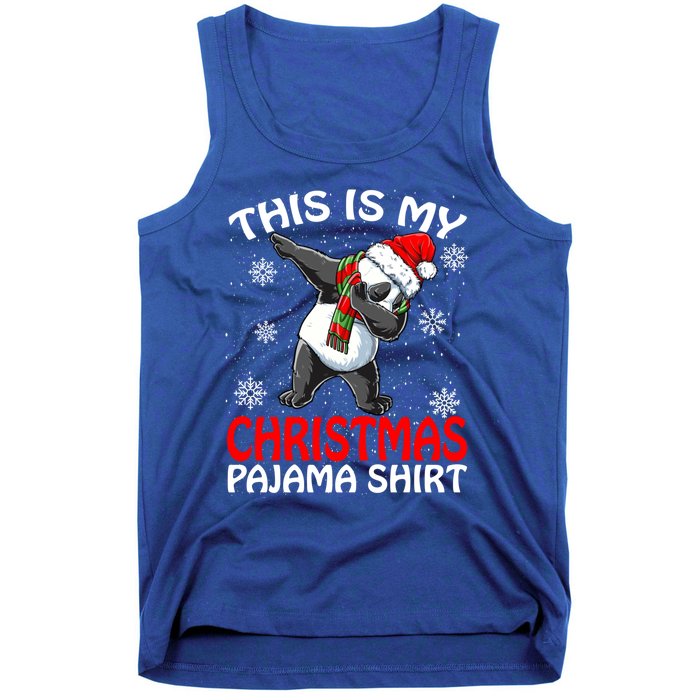 This Is My Christmas Pajama Meaningful Gift Panda Santa Gift Tank Top