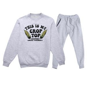 This Is My Crop Top Graphic Crop Premium Crewneck Sweatsuit Set