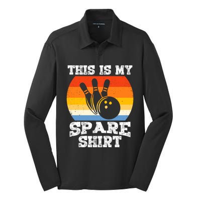 This Is My Spare Gift Funny Bowling Ball Pin Bowler Bowling Great Gift Silk Touch Performance Long Sleeve Polo