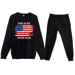 This Is My Pride Flag USA American 4th Of July Patriotic Premium Crewneck Sweatsuit Set