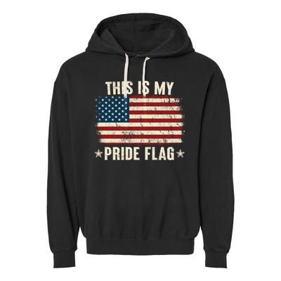 This Is My Pride Flag USA American Garment-Dyed Fleece Hoodie