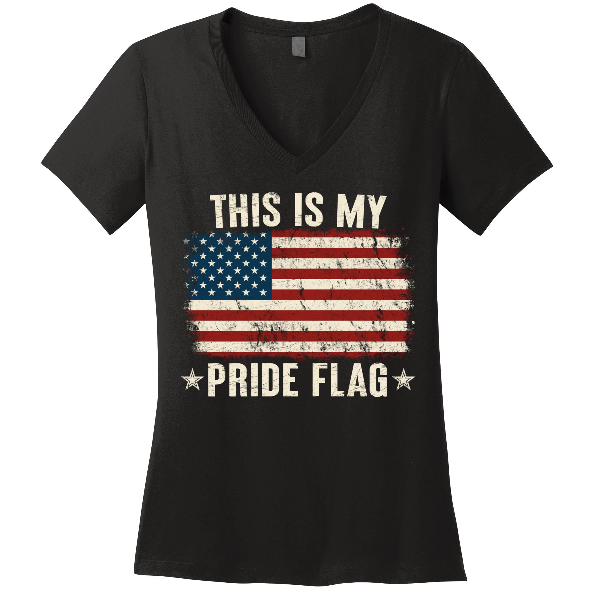 This Is My Pride Flag USA American Women's V-Neck T-Shirt