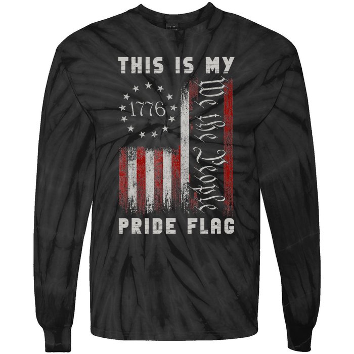 This Is My Pride Flag Usa American 4th Of July Patriotic Tie-Dye Long Sleeve Shirt