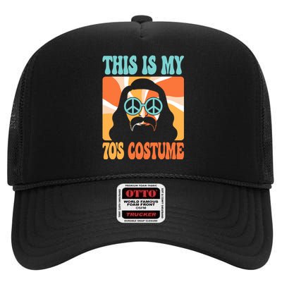 This Is My 70s Costume Groovy Hippie Theme Party Outfit High Crown Mesh Back Trucker Hat