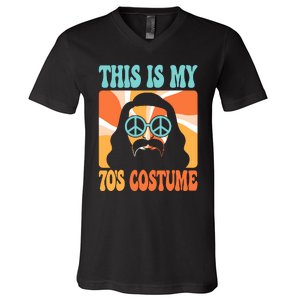 This Is My 70s Costume Groovy Hippie Theme Party Outfit V-Neck T-Shirt