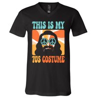 This Is My 70s Costume Groovy Hippie Theme Party Outfit V-Neck T-Shirt