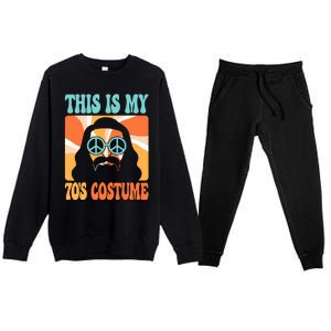 This Is My 70s Costume Groovy Hippie Theme Party Outfit Premium Crewneck Sweatsuit Set