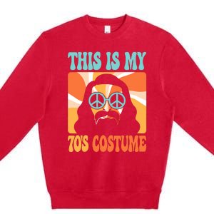 This Is My 70s Costume Groovy Hippie Theme Party Outfit Premium Crewneck Sweatshirt