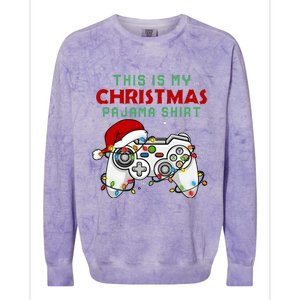 This Is My Christmas Pajama Video Game Controller Colorblast Crewneck Sweatshirt