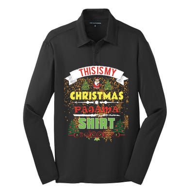 This Is My Christmas Pajama Gift Silk Touch Performance Long Sleeve Polo