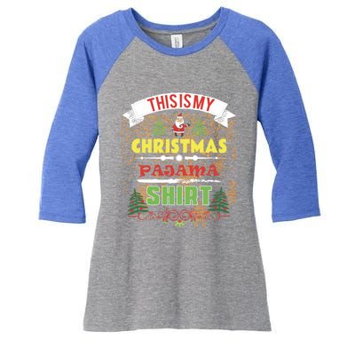 This Is My Christmas Pajama Gift Women's Tri-Blend 3/4-Sleeve Raglan Shirt