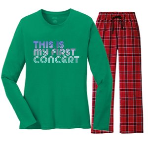 This Is My First Concert Women's Long Sleeve Flannel Pajama Set 