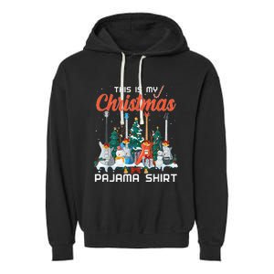 This Is My Christmas Pajama Funny Guitar Xmas Music Lover Garment-Dyed Fleece Hoodie