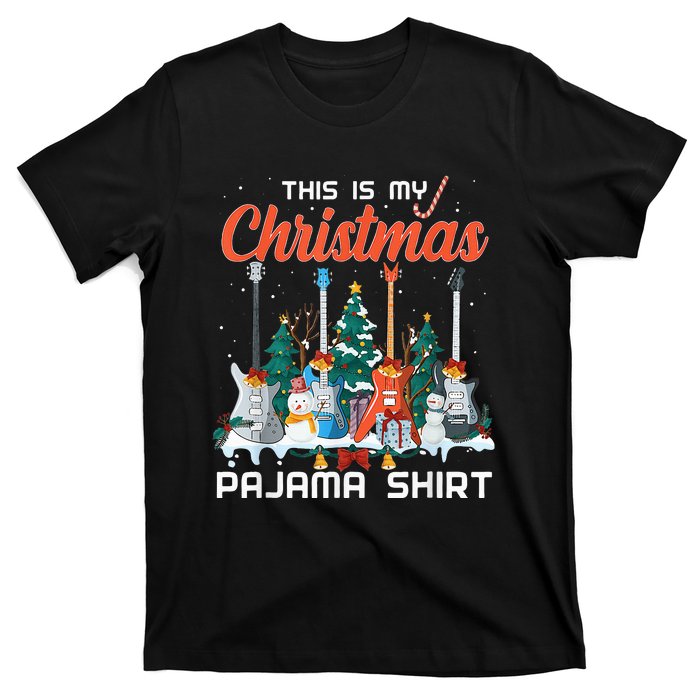 This Is My Christmas Pajama Funny Guitar Xmas Music Lover T-Shirt