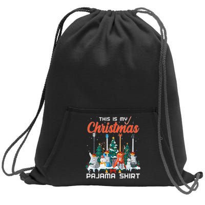 This Is My Christmas Pajama Funny Guitar Xmas Music Lover Sweatshirt Cinch Pack Bag