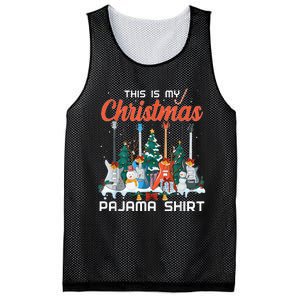 This Is My Christmas Pajama Funny Guitar Xmas Music Lover Mesh Reversible Basketball Jersey Tank