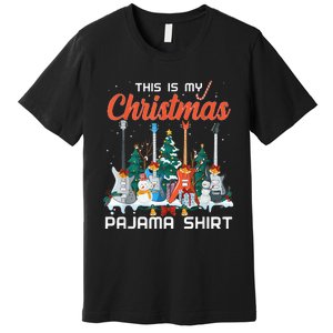 This Is My Christmas Pajama Funny Guitar Xmas Music Lover Premium T-Shirt