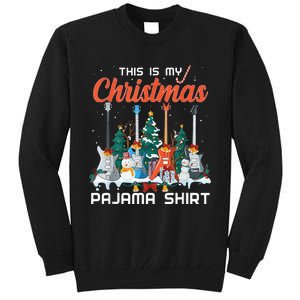 This Is My Christmas Pajama Funny Guitar Xmas Music Lover Tall Sweatshirt