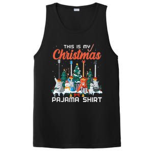 This Is My Christmas Pajama Funny Guitar Xmas Music Lover PosiCharge Competitor Tank