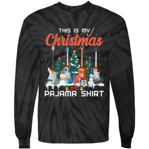 This Is My Christmas Pajama Funny Guitar Xmas Music Lover Tie-Dye Long Sleeve Shirt