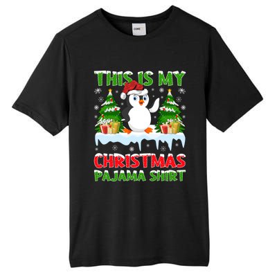 This Is My Christmas Pajama Santa Hat Penguin Christmas Funny Gift Tall Fusion ChromaSoft Performance T-Shirt