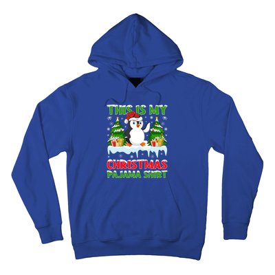 This Is My Christmas Pajama Santa Hat Penguin Christmas Funny Gift Hoodie