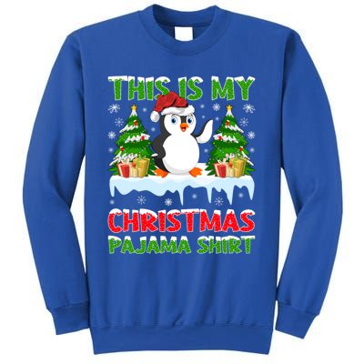 This Is My Christmas Pajama Santa Hat Penguin Christmas Funny Gift Sweatshirt