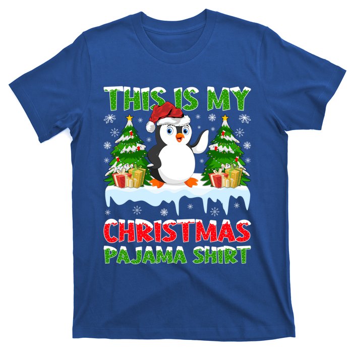 This Is My Christmas Pajama Santa Hat Penguin Christmas Funny Gift T-Shirt