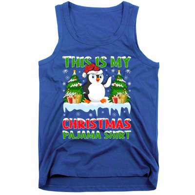 This Is My Christmas Pajama Santa Hat Penguin Christmas Funny Gift Tank Top