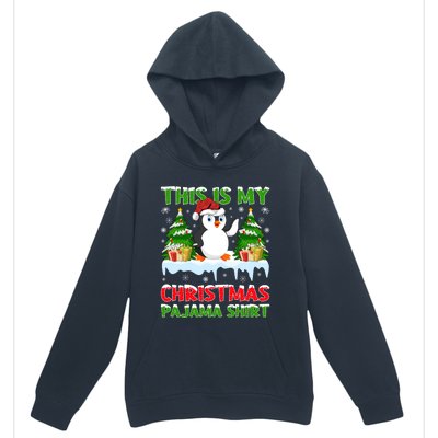 This Is My Christmas Pajama Santa Hat Penguin Christmas Funny Gift Urban Pullover Hoodie