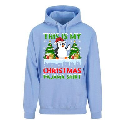 This Is My Christmas Pajama Santa Hat Penguin Christmas Funny Gift Unisex Surf Hoodie