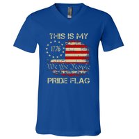 This Is My Pride Flag Usa American Patriotic V-Neck T-Shirt