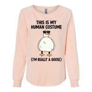 This Is My Human Costume IM Really A Goose Womens California Wash Sweatshirt