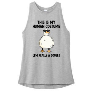 This Is My Human Costume IM Really A Goose Ladies PosiCharge Tri-Blend Wicking Tank