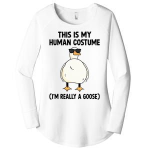 This Is My Human Costume IM Really A Goose Women's Perfect Tri Tunic Long Sleeve Shirt