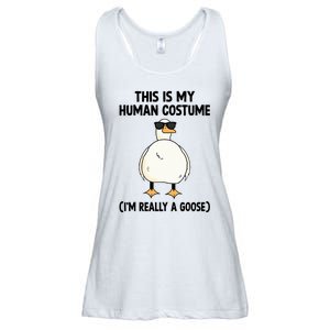 This Is My Human Costume IM Really A Goose Ladies Essential Flowy Tank