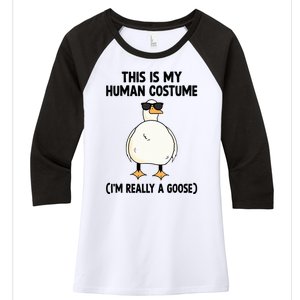 This Is My Human Costume IM Really A Goose Women's Tri-Blend 3/4-Sleeve Raglan Shirt